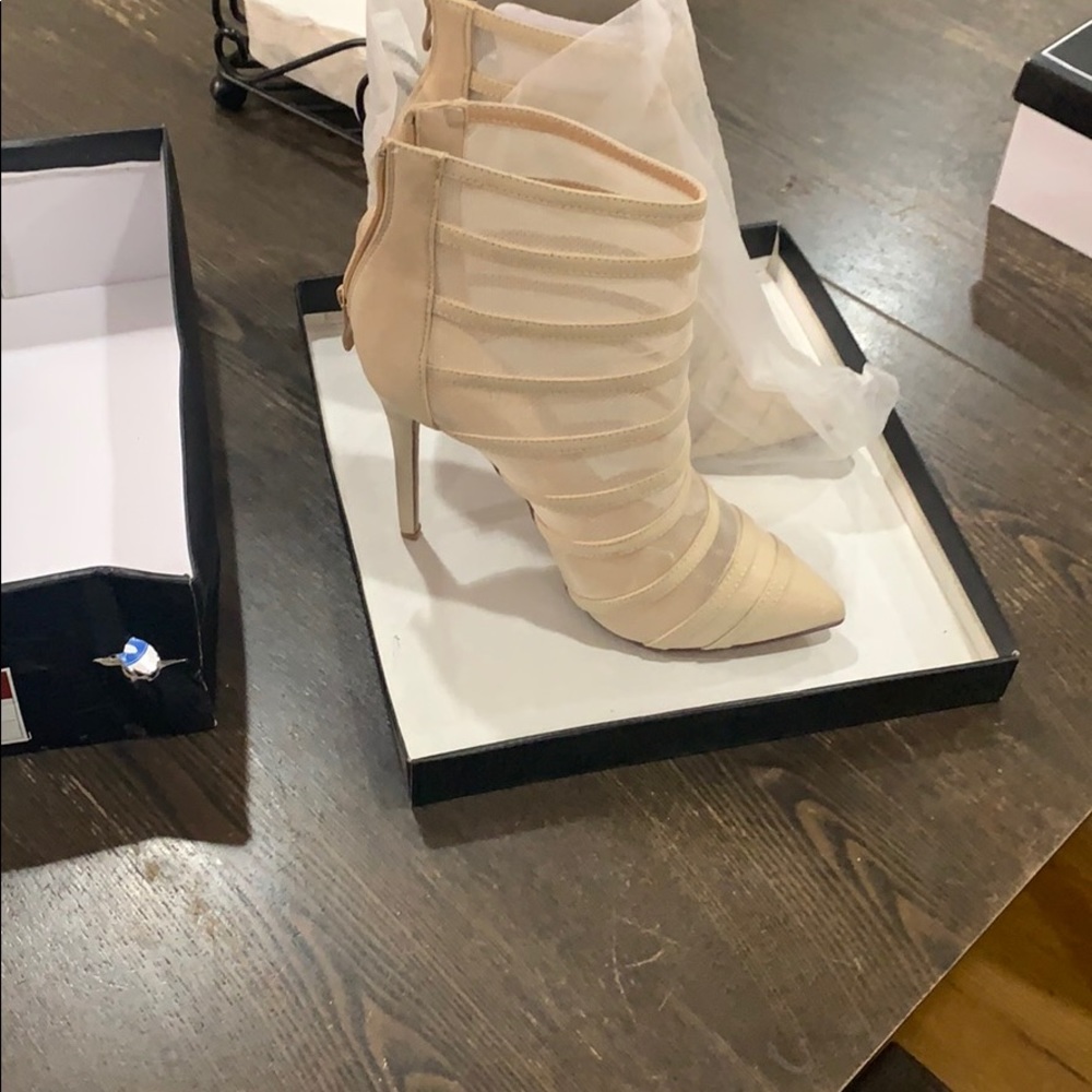 Sexy pointed toe mesh booty